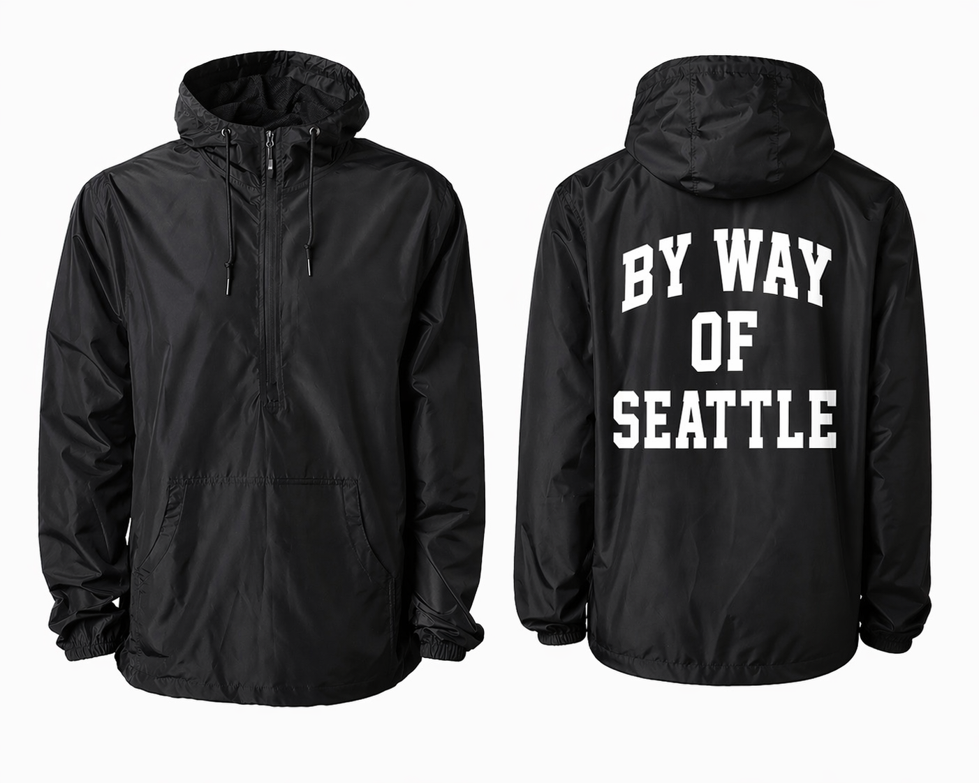 Black "BY WAY" Windbreaker