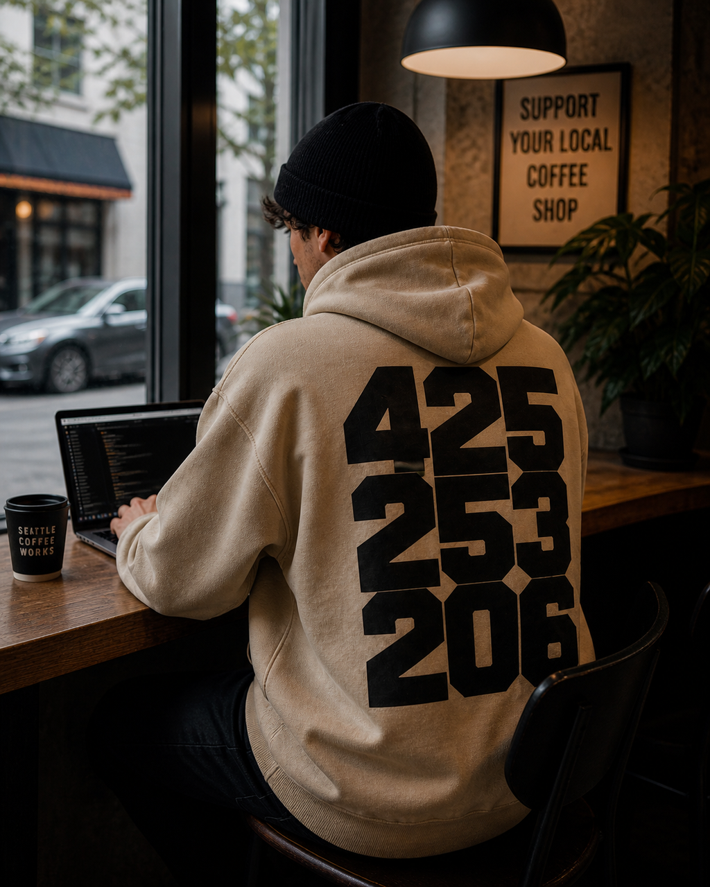 Vintage Sandstone "Area Codes" Hoodie