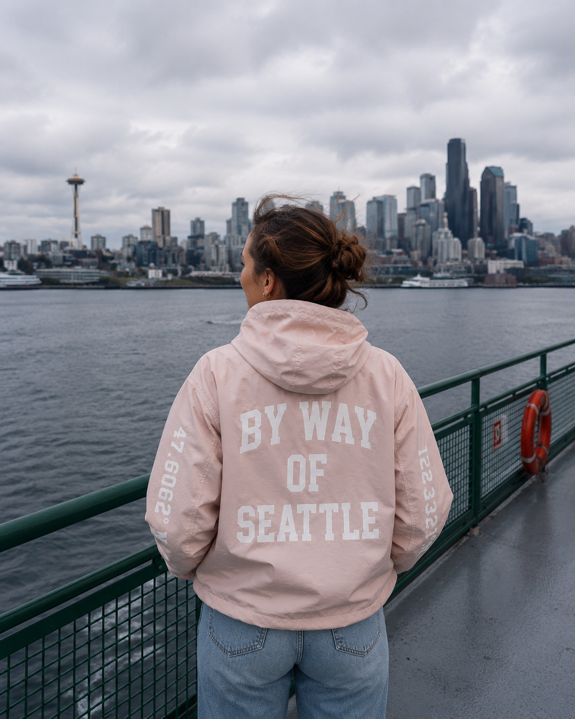 Pink "BY WAY" Windbreaker