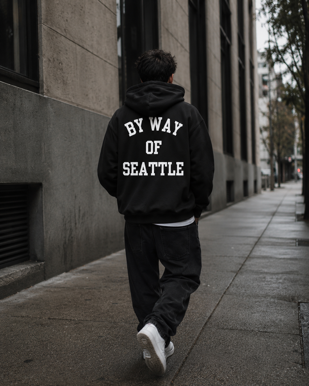 Black "BY WAY" Hoodie