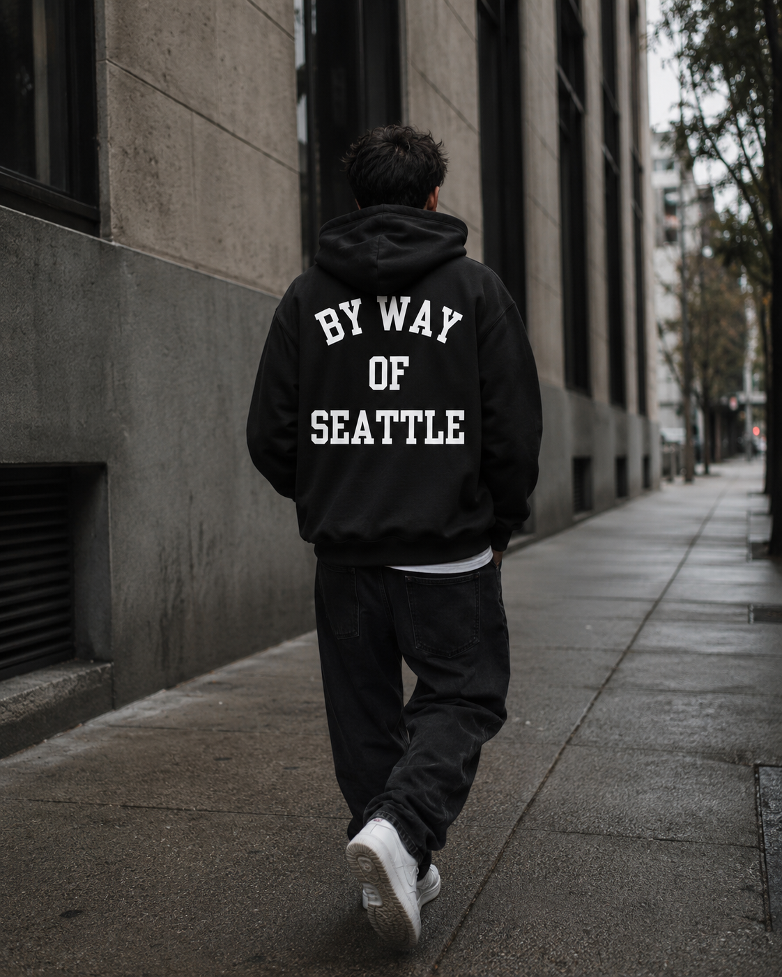 Black "BY WAY" Hoodie