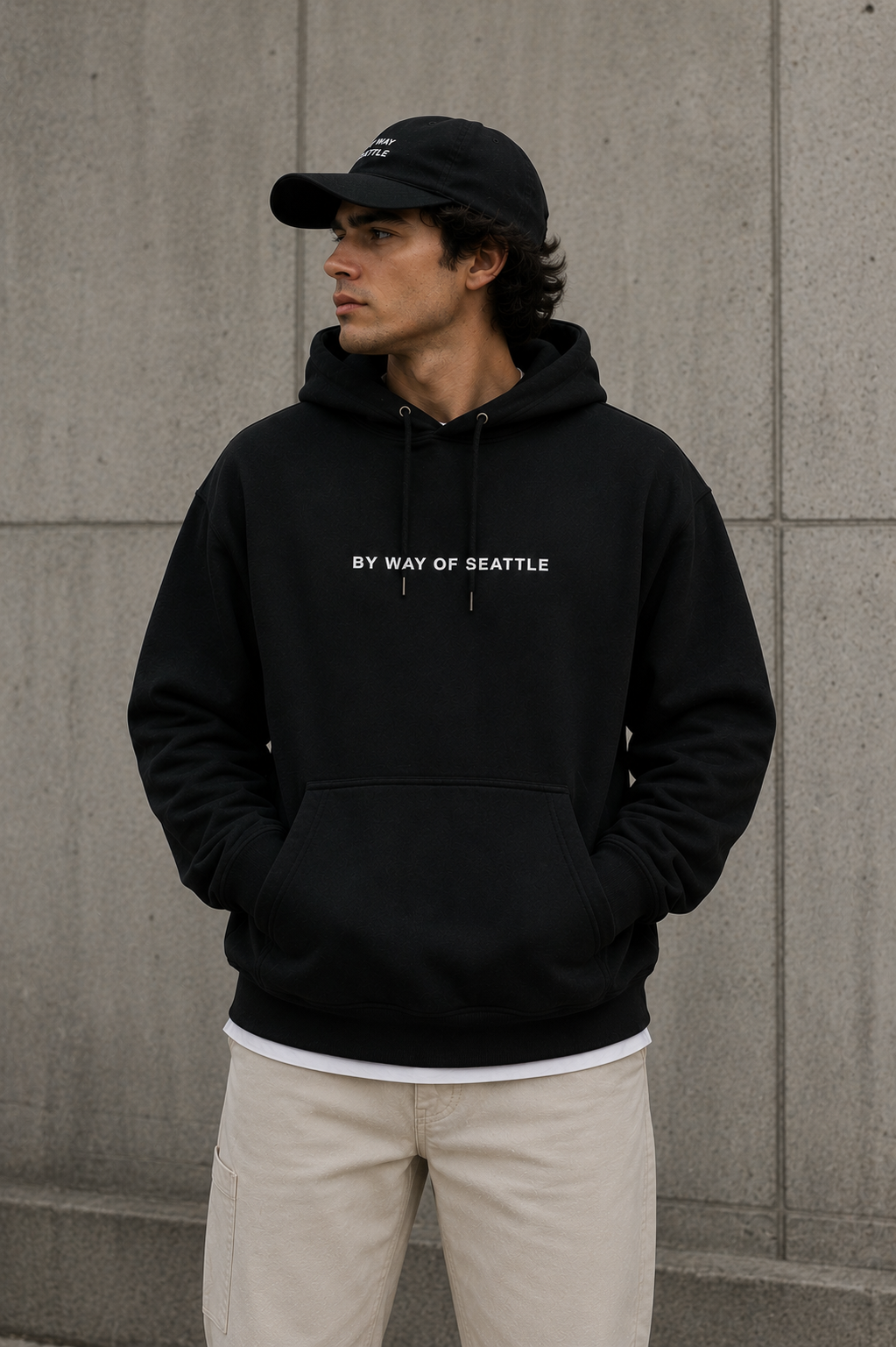 Black "BY WAY" Hoodie