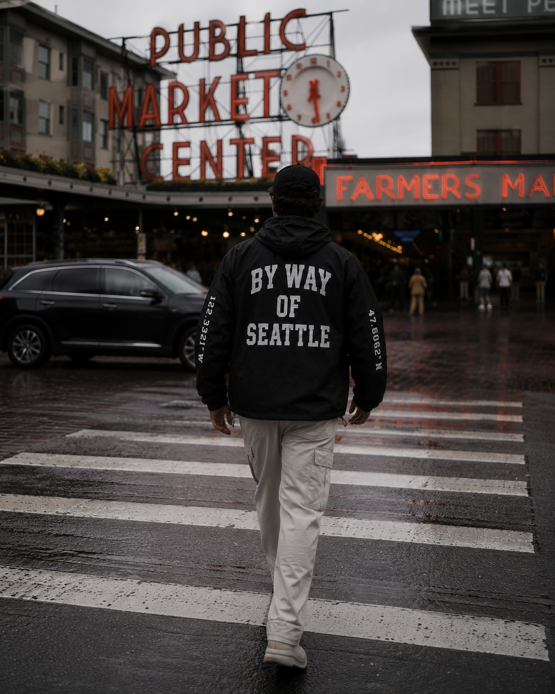 Black "BY WAY" Windbreaker
