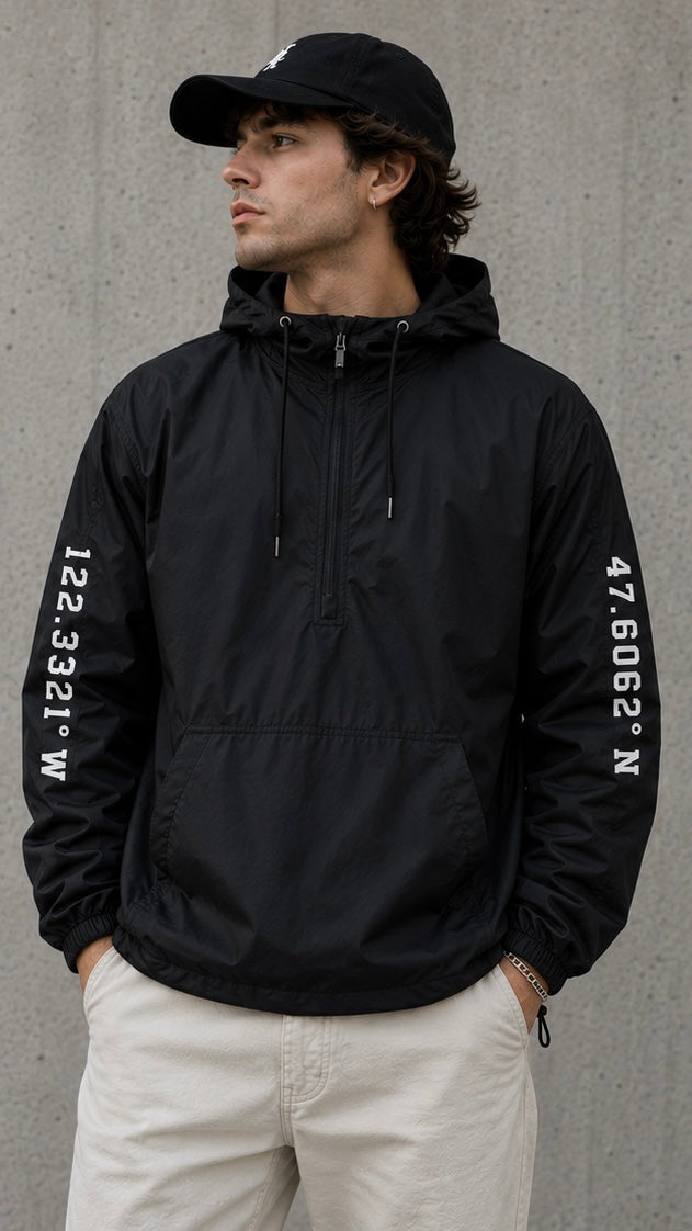 Black "BY WAY" Windbreaker