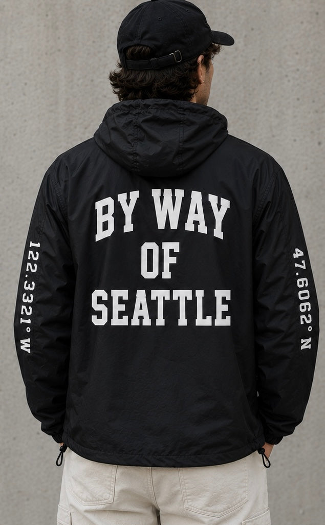 Black "BY WAY" Windbreaker